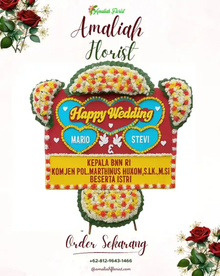 Papan Bunga Pernikahan Cantel